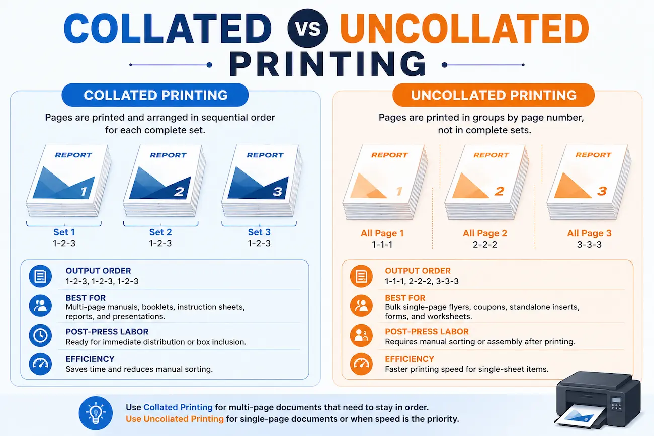 What is Collate Printing? Collated vs Uncollated Explained