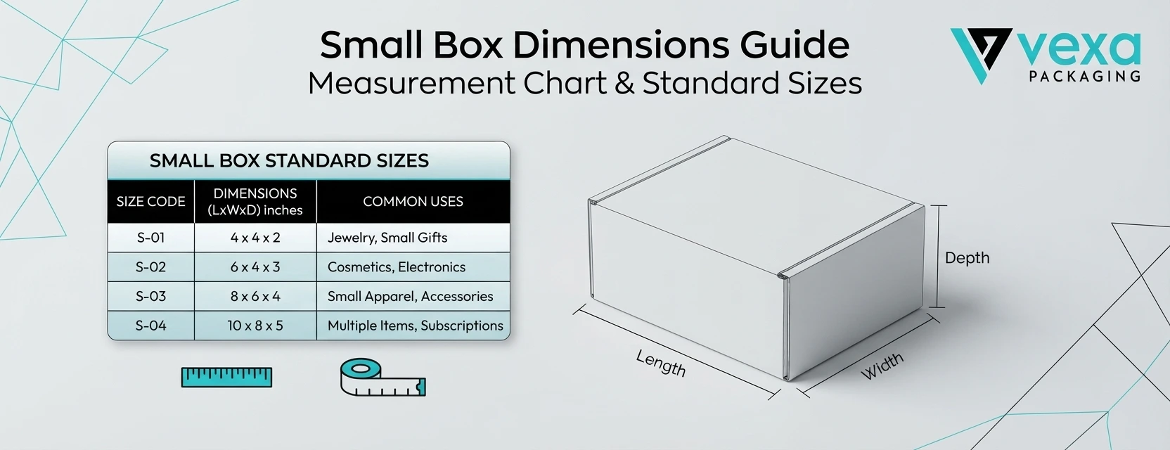Small Box Dimensions Guide Measurement Chart & Standard Sizes